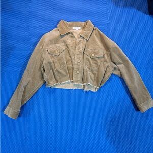Tan Corduroy Cropped Jacket
